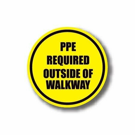 ERGOMAT 17in CIRCLE SIGNS - PPE Required Outside of Walkway DSV-SIGN 289 #6054 -UEN